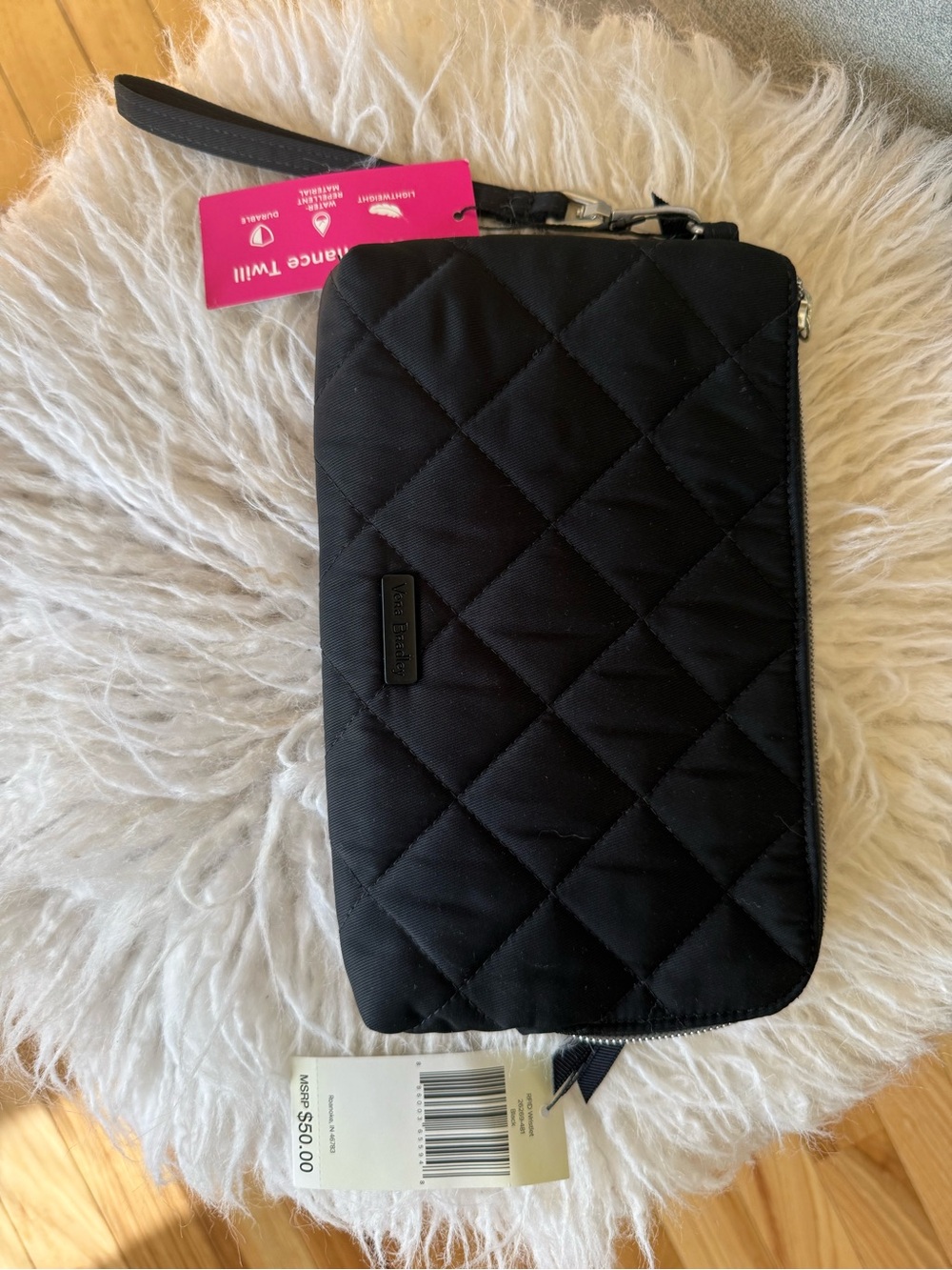 Vera Bradley- NWT! Black Quilted RFID Wristlet